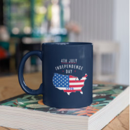 Caneca De Café Em Dois Tons design do Dia da Independência em 4 de JULHO