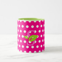 Caneca De Café Em Dois Tons Design do logotipo Bolinhas cor-de-rosa