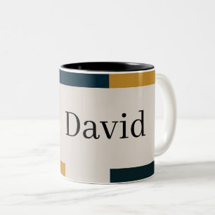 Caneca De Café Em Dois Tons Design elegante minimalista personalizado