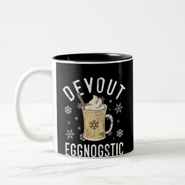 Caneca De Café Em Dois Tons Design engraçado devoto da gemada de Eggnostic (Esquerda)