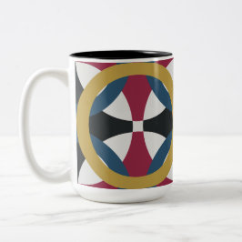 CANECA DE CAFÉ EM DOIS TONS DESIGN GEOMÉTRICO MUG