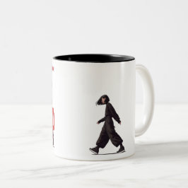 Caneca De Café Em Dois Tons Design Gráfico Minimalista Um Passo à Frente