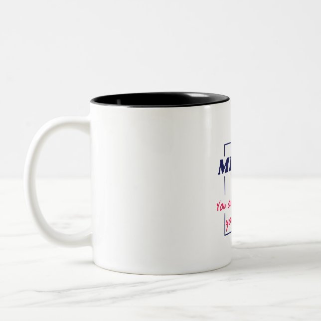 Caneca De Café Em Dois Tons Design Motivacional de Mentalidade de Reflexo no E (Esquerda)