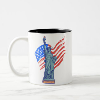 Caneca De Café Em Dois Tons Design Patriótico Vintage para o Dia 4 de Julho