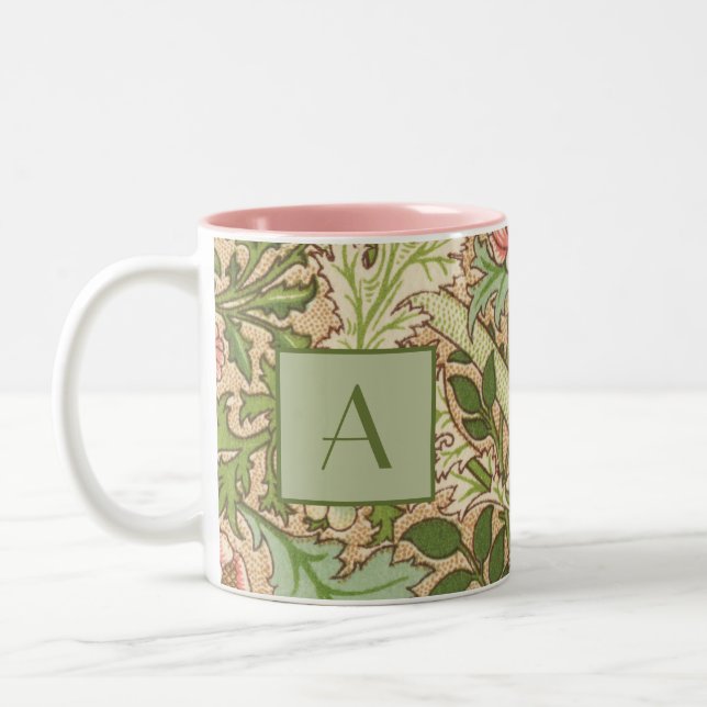Caneca De Café Em Dois Tons Design personalizado William Morris Pattern (Esquerda)