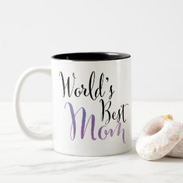 Caneca De Café Em Dois Tons Design (roxo) da mamã do mundo o melhor para