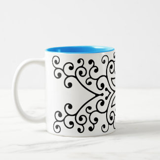 Caneca De Café Em Dois Tons Design stencil marroquino
