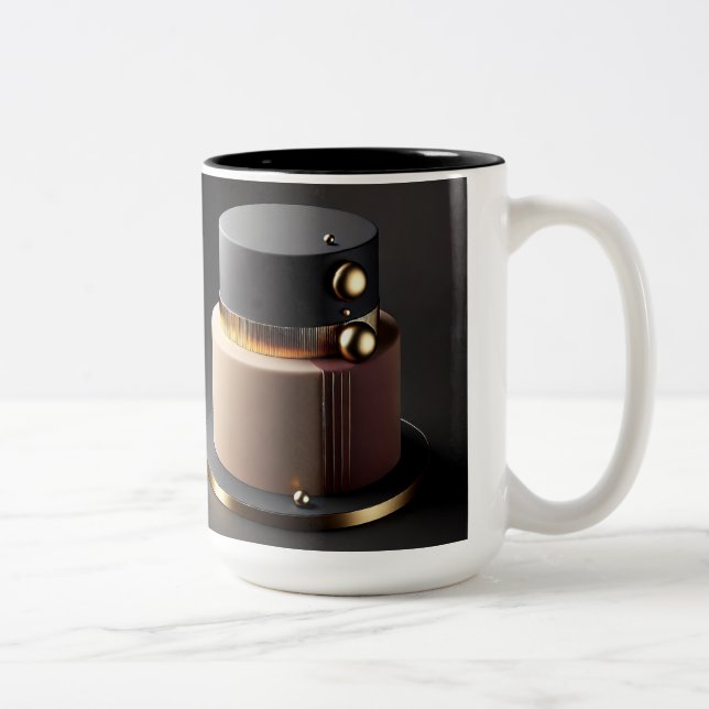 Caneca De Café Em Dois Tons Designer de Bolo Especial e Único (Direita)