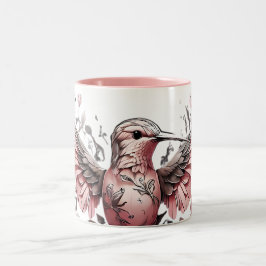 Caneca De Café Em Dois Tons Designs de beija-flor em