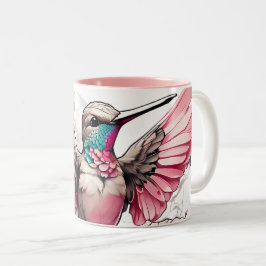 Caneca De Café Em Dois Tons Designs de beija-flores em mug de café com dois to