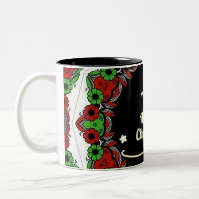Caneca De Café Em Dois Tons Designs de mandala Feliz Natal (Esquerda)
