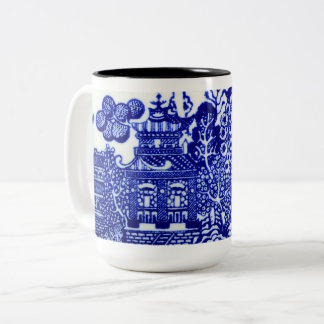 Caneca De Café Em Dois Tons designs selvagens azuis