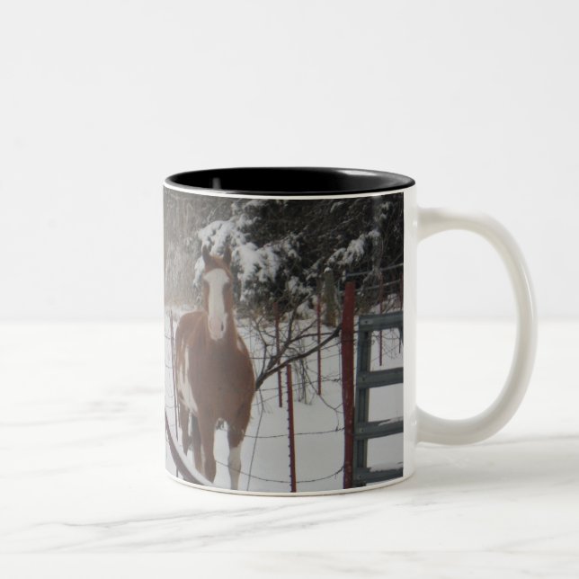 Caneca De Café Em Dois Tons Deslizante na neve (Direita)