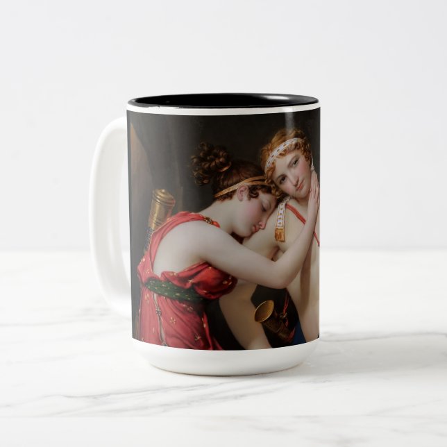 Caneca De Café Em Dois Tons Despedida de Telemachus e Eucharis (Frente Esquerda)