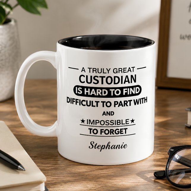Caneca De Café Em Dois Tons Despedida Personalizada para Zelador (Criador carregado)