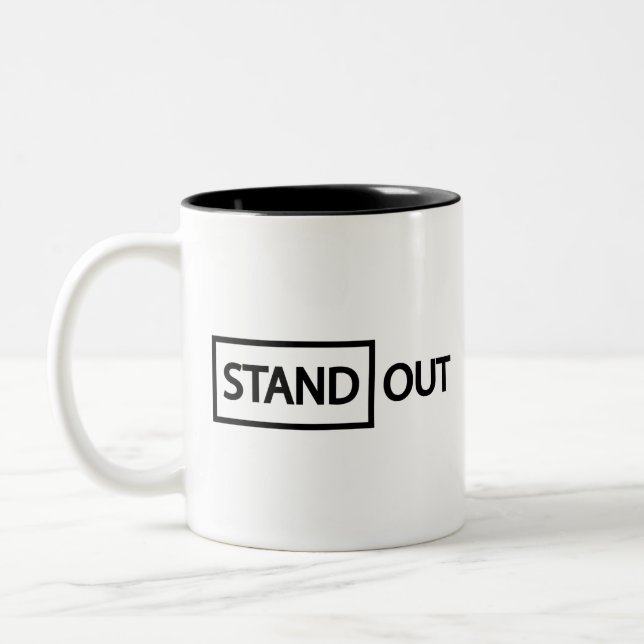 Caneca De Café Em Dois Tons Destaque se destacando (Esquerda)