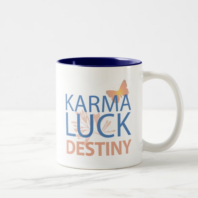Caneca De Café Em Dois Tons Destino da sorte das karmas (Direita)