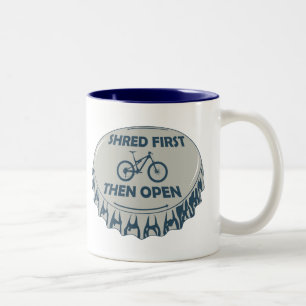 Caneca De Café Em Dois Tons Destrua Primeiro, Depois Abra o Mountain Biking