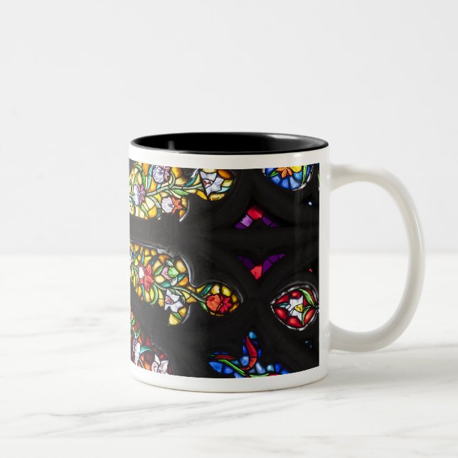 Caneca De Café Em Dois Tons Detalhe de vitral 2 (Direita)