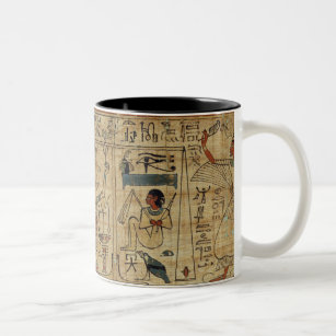 Caneca De Café Em Dois Tons Detalhe do papiro de Nespakashuty, Kingd novo