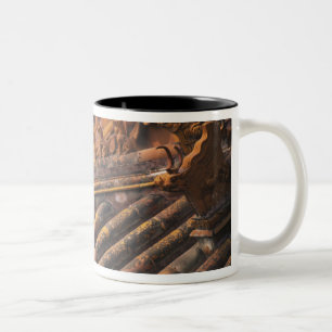 Caneca De Café Em Dois Tons Detalhes arquitetônicos na Cidade Proibida,