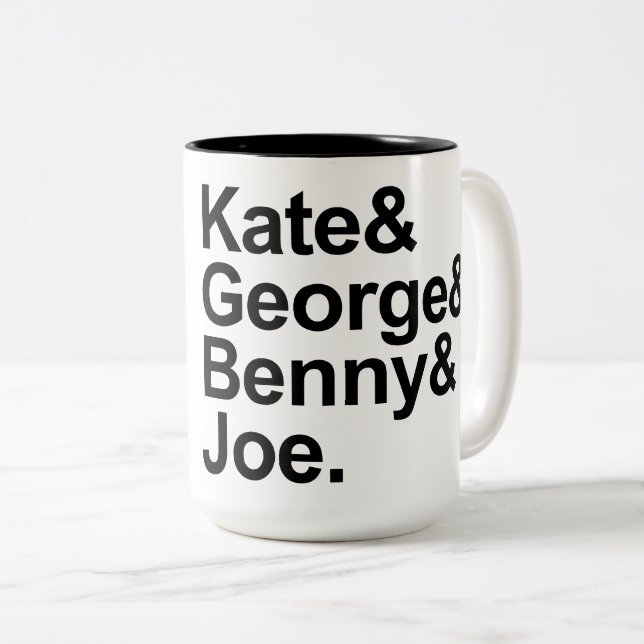 Caneca De Café Em Dois Tons Detetives de matemática - Kate, George, Benny e Jo (Frente Esquerda)