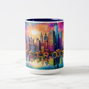Caneca De Café Em Dois Tons Detroit Motor City