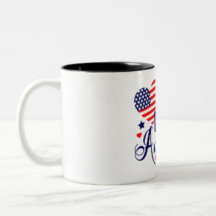 Caneca De Café Em Dois Tons Deus abençoe a América