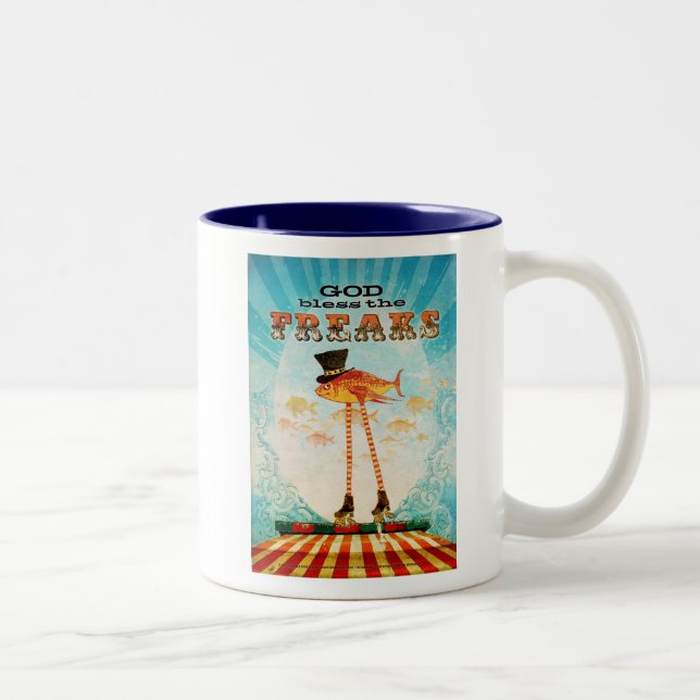 Caneca De Café Em Dois Tons Deus abençoe os anormais (Direita)