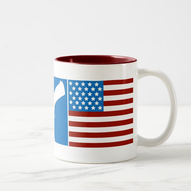 Caneca De Café Em Dois Tons Deus, armas, glória (Direita)