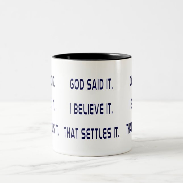 Caneca De Café Em Dois Tons Deus Disse! Eu Acredito! Isso Resolve! Simples (Centro)