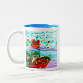 Caneca De Café Em Dois Tons Deus do elogio de quem todas as bênçãos fluem