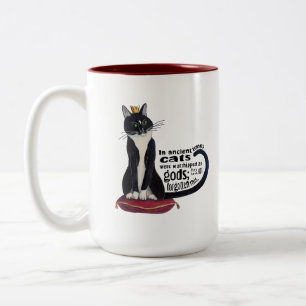 Caneca De Café Em Dois Tons Deus do Gato - Dois Tone Mug
