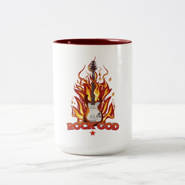 Caneca De Café Em Dois Tons Deus do Rock (Centro)