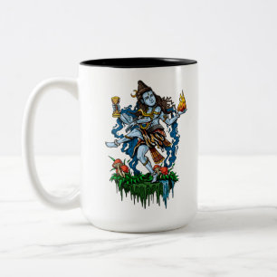 Caneca De Café Em Dois Tons Deus do senhor Shiva Nataraja Dança Hindu