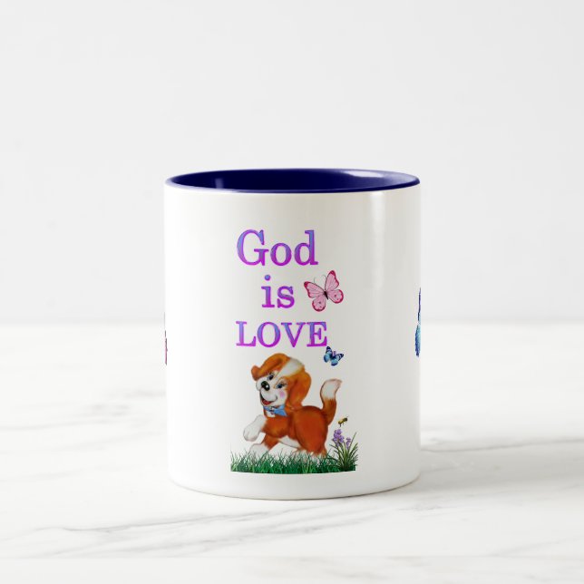 Caneca De Café Em Dois Tons Deus é amor (Centro)