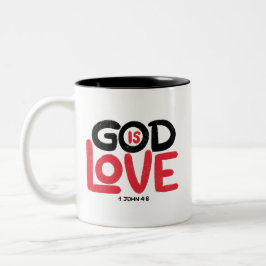 Caneca De Café Em Dois Tons Deus É Amor Mão Amarrada