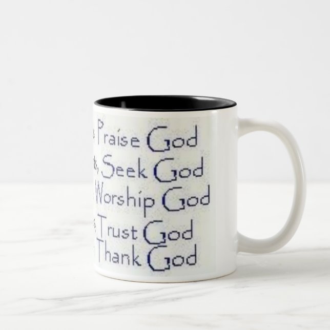 Caneca De Café Em Dois Tons Deus feliz do elogio dos momentos (Direita)