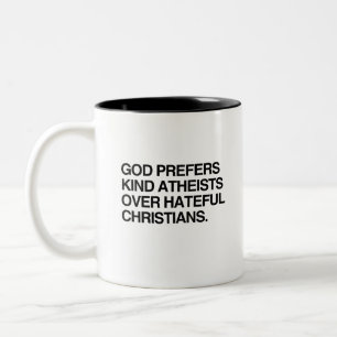 CANECA DE CAFÉ EM DOIS TONS DEUS PREFERE ATEUS GENTIS