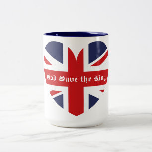 Caneca De Café Em Dois Tons Deus salve o rei / bandeira britânica