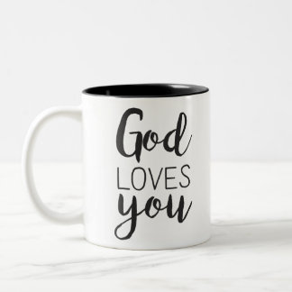 Caneca De Café Em Dois Tons Deus te ama