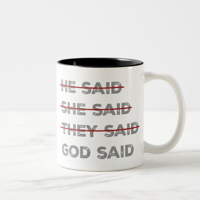 Caneca De Café Em Dois Tons Deus tem a palavra final (Direita)