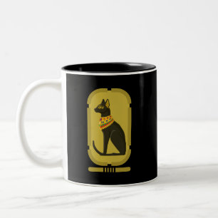 Caneca De Café Em Dois Tons Deusa de Café Bastet do Egito, de Duas Toneladas