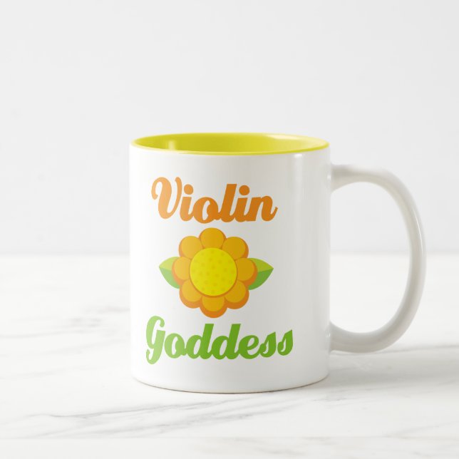 Caneca De Café Em Dois Tons Deusa do violino (Direita)