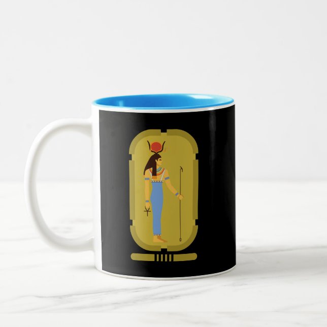 Caneca De Café Em Dois Tons Deusa Egípcia Hathor (Esquerda)