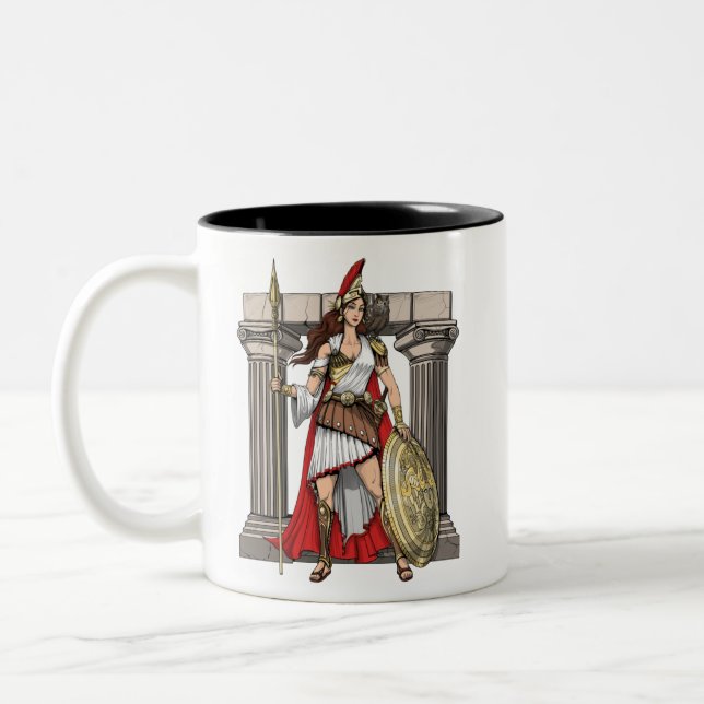 Caneca De Café Em Dois Tons Deusa Grega Athena (Esquerda)