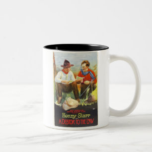 Caneca De Café Em Dois Tons Devedor de Henry Starr ao cartaz cinematográfico