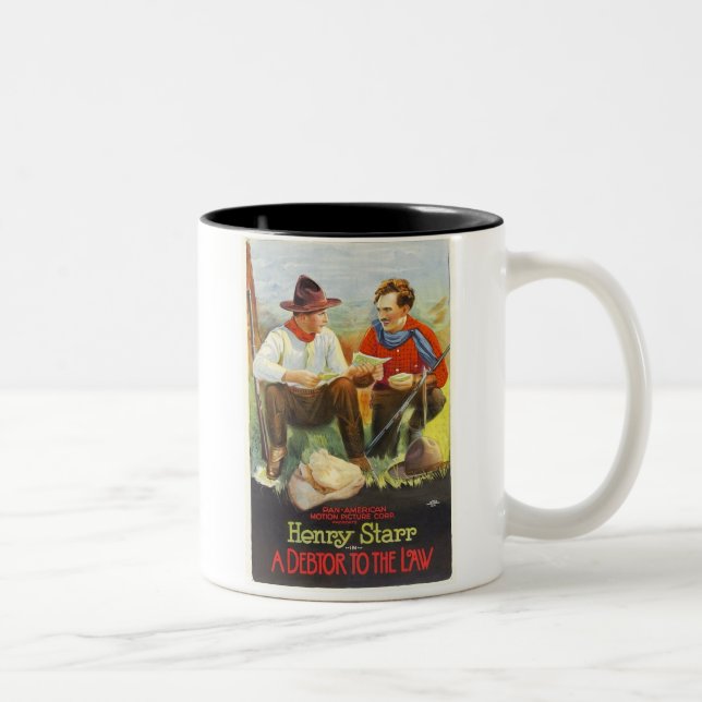 Caneca De Café Em Dois Tons Devedor de Henry Starr ao cartaz cinematográfico (Direita)