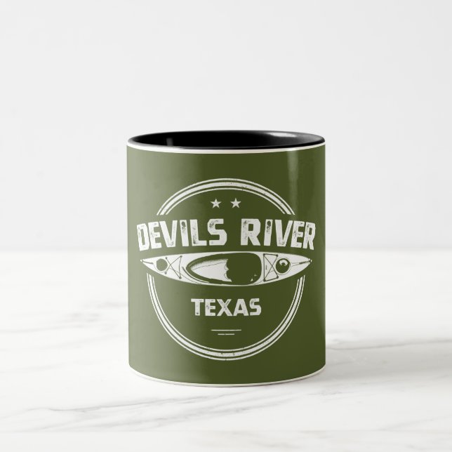 Caneca De Café Em Dois Tons Devils River Texas Kayaking (Centro)