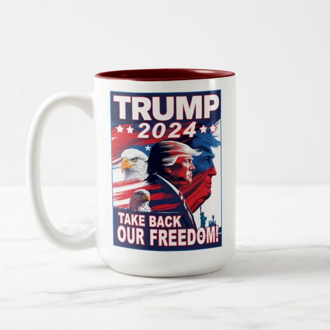Caneca De Café Em Dois Tons Devolva a nossa toalha patriótica de liberdade 202 (Esquerda)